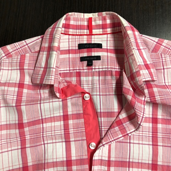 RW & Co. Fitted Long Sleeve Checkered Shirt, Size M - Picture 6 of 10